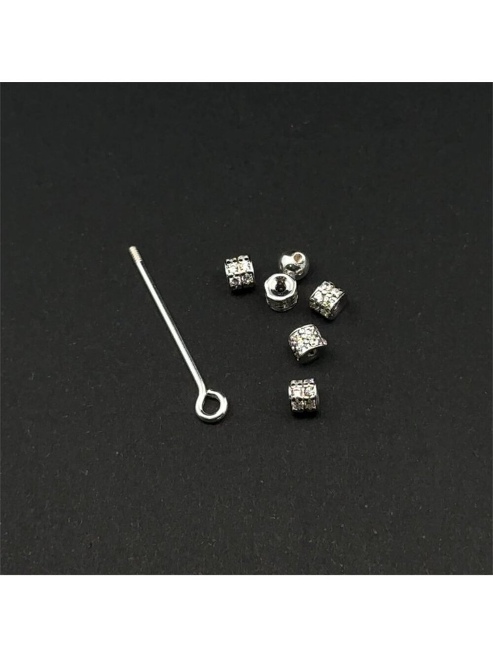 925 Sterling Silver Interchangeable Modular Add On Pendant CZ Tiny Tube Beads Bu - Picture 4 of 6